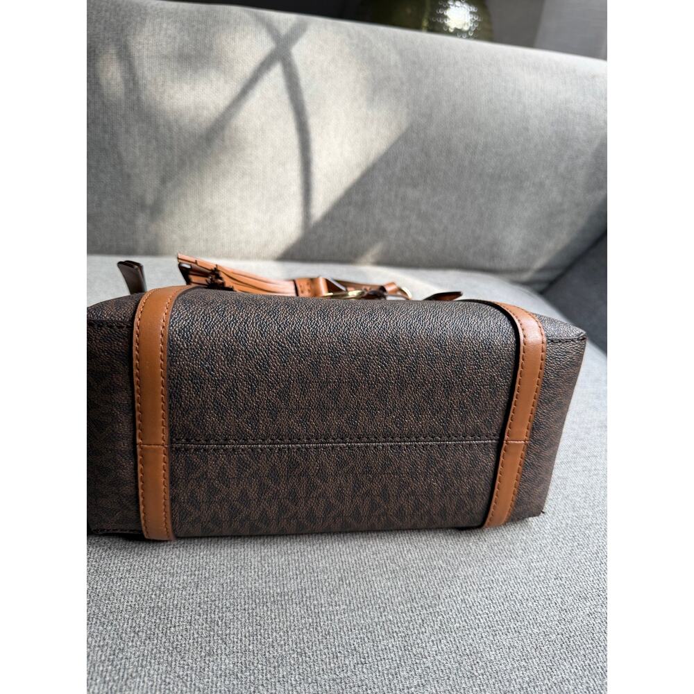 Michael Kors Sullivan Small Logo Top-Zip Tote Bag Logo-print Leather Canvas - Picture 7 of 16